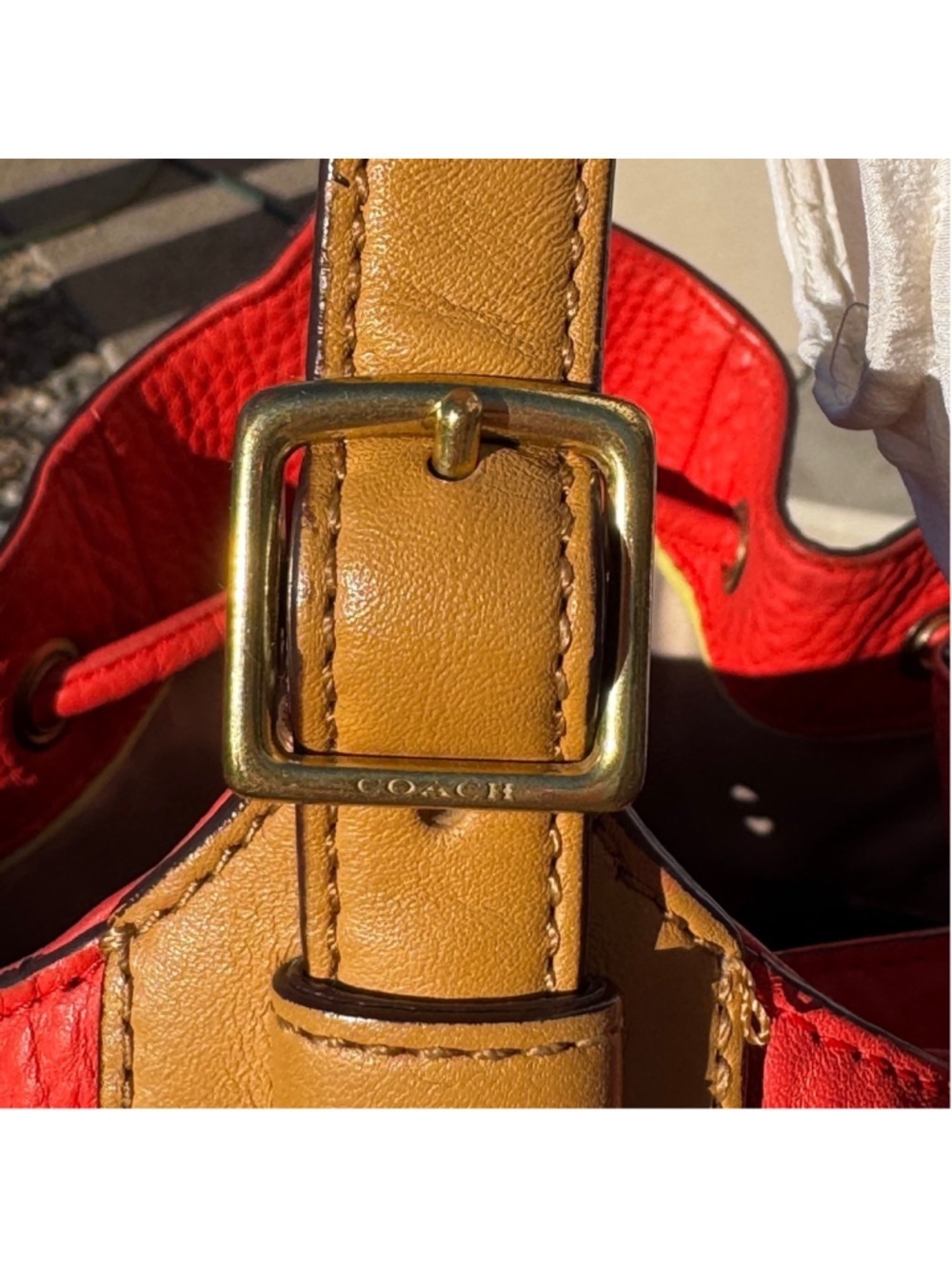 Coach Legacy Drawstring Bucket Bag Vintage 2013 Large - Persimmon - Picture 10 of 11